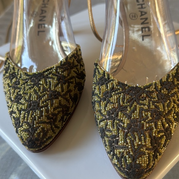 Chanel Lace-Up Sandal -- VINTAGE- 💯 Authentic Size 38 EXTREMELY RARE - Picture 3 of 17